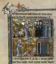 Ms Fr 95 f.4v Ermitaño y bestia, de l