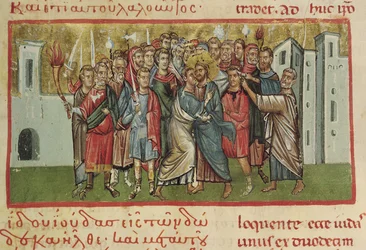 Ms. Gr. 54, fol. 99, El beso de Judas