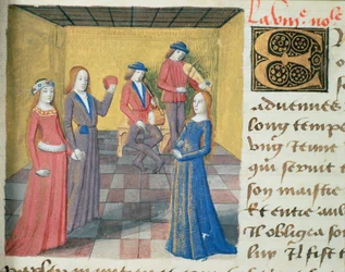 Música y cortejo, de Les Cent Nouvelles Nouvelles, 1462