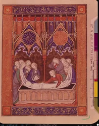 El entierro de Jacob en Canaán, del Salterio de San Luis, c.1258-70