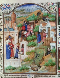 Escenas de la vida de San Benito (c.480-c.550) del Breviario del Duque de Bedford, c.1424-35