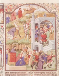 Escenas de la vida de Santiago el Mayor (d.44) del Breviario del Duque de Bedford, c.1424-35