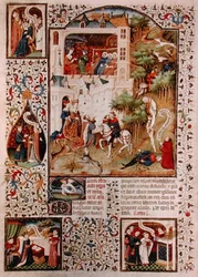 La muerte de San Eduardo el Confesor (1003-66) del Breviario del Duque de Bedford, c.1424-1435