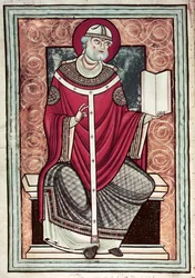 Ms Lat 2287 f.1v San Gregorio (c.540-604) de Lettre de Saint Gregoire