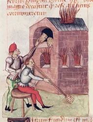 Sopladores de vidrio, de Tractatus de Herbis por Dioscorides