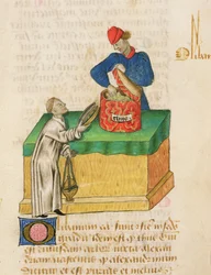 Ms Tractatus de Herbis por Dioscórides, fol.104r El Vendedor de Incienso