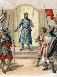 Mi corona al valiente frase dicha por Felipe Augusto el 27 de julio de 1214 a los señores en la víspera de la batalla de Bouvines