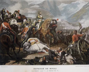 Napoleón en la Batalla de Rivoli el 14 de enero