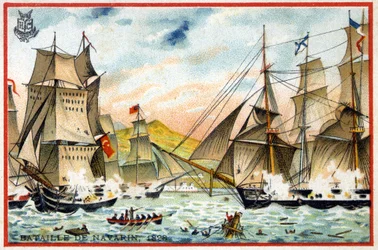 Batalla de Navarino de la Triple Alianza contra la Flota Turco-Egipcia el 28 de octubre