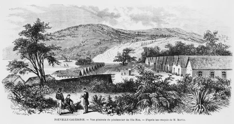 Nueva Caledonia, Isla de Nou, la prisión, c.1871-80