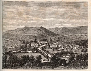 Niederbron-les-Bains en Alsacia - grabado en “La Francia ilustrada: geografía, historia, administración estadística” por V.A. Malt-Brown. 1884