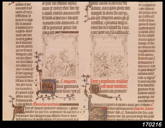 Noé en el viñedo y la embriaguez de Noé, de La Biblia de Jean Sy, c.1355