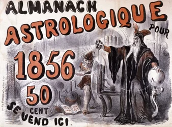 Nostradamus, astrólogo iluminando el futuro - en “Almanaque Astrológico” de 1856