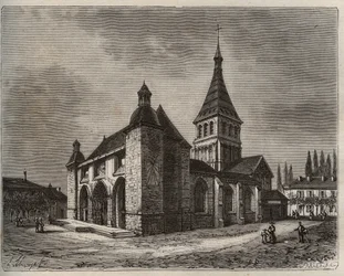 Notre Dame de Wassy - Haute-Marne en región Champagne-Ardenne - grabado en “La France illustrée: géographie, histoire, administración statistique” por V.-A. Malt-Brown. 1884