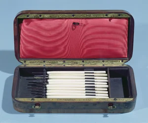 Estuche de instrumentos de oculista, hecho por Charriere de París