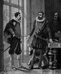 Olivier De Serres (1539 - 1619) agrónomo francés con Enrique IV Rey de Francia (1553-1610)