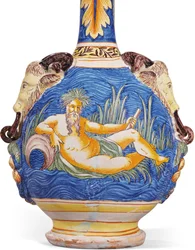 Uno de un par de dos calabazas, Nevers, c.1680-1700