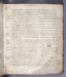 Página del Registro del Consejo del Parlamento de París que representa a Juana de Arco (1412-31), 10 de mayo de 1429