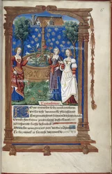 Desfile en Fontaine du Ponceau. De un manuscrito sobre el tema del matrimonio de María Tudor con Luis XII de Francia.