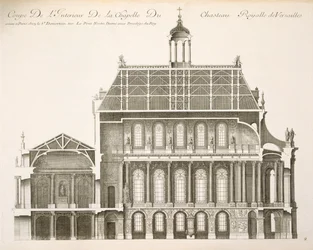 Palais du Louvre: la Capilla Real, sección, c.1720s