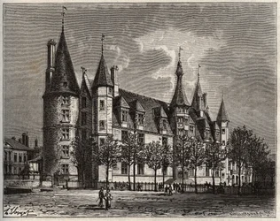 Palacio ducal de Nevers - Castillo del siglo XV-XVI - grabado en 