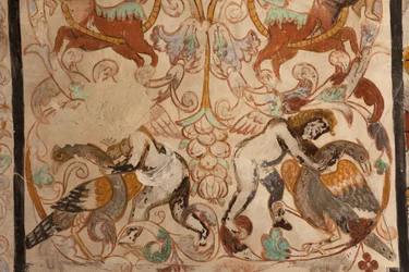 Iglesia parroquial (Església de la Mare de Déu de Solers). Interior. Las naves. Pinturas murales (detalle). Siglo XVI (?)