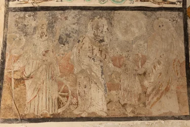 Iglesia parroquial (Església de la Mare de Déu de Solers). Interior. Las naves. Pinturas murales. (detalle). Siglo XVI (?)