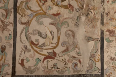 Iglesia parroquial (Església de la Mare de Déu de Solers). Interior. Las naves. Pinturas murales. (detalle). Siglo XVI (?)