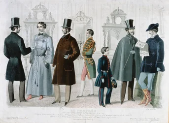 Placa de moda parisina para el Boletín de Moda, Nueva York, febrero 1858