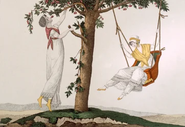 Damas parisinas en Montmorency, lámina 41 de Le Bon Genre, c.1810