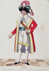 Paul Francois Jean Nicolas (1755-1829) Vizconde de Barras (grabado en color)