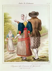 Campesinos de Guerande, de Les Costumes Bretons de Charpentier