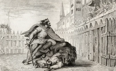 Pepin III (714-68) el Breve con el León y el Toro, de 