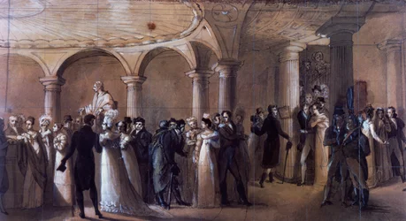 Peristilo en el Théâtre-Français en París, c.1822