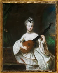 Pesne, Antoine Dama con guitarra (pergamino)