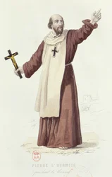Pedro el Ermitaño (c.1050-1115) predicando la Primera Cruzada en 1095, c.1840