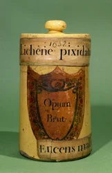 Jarra farmacéutica para almacenar opio crudo, 1632