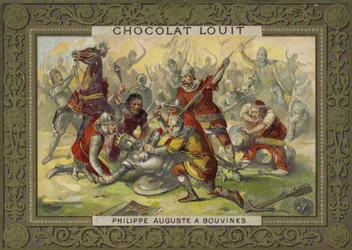 Felipe Augusto de Francia desmontado en la Batalla de Bouvines, 1214