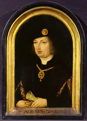 Felipe de Cleves (con la inscripción "Monsour de Ravestein") c.1502-34 (óleo sobre tabla)