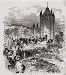 Felipe el Hermoso, no creyéndose seguro, vino a buscar refugio en la Torre del Templo - en “Paris through the centuries” de H. Gourdon de Kenouillac, ed. F. Roy, tax. Chanaine & fils, Volumen I