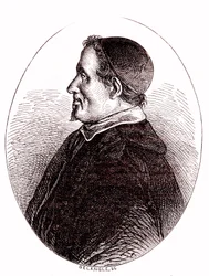 Pierre Gassendi, matemático, astrónomo, filósofo y teólogo francés. 1865 (grabado)
