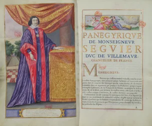 Pierre Seguier (1588-1672) Canciller de Francia, ilustración de Les Panegyriques des Hommes Illustres de Notre Siecle de Puget de la Serre, 1655