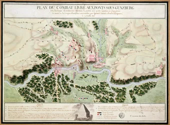 Plan de eventos en la Batalla de Gunzburg entre tropas austriacas y francesas en 1805, 1808