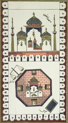 Plano de la Mezquita Al-Aqsa y la Cúpula de la Roca, según un manuscrito árabe del siglo XVIII