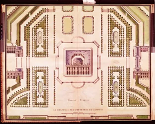 Plano de la Gran Terraza del Château de Marly, 1714
