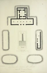 Plano de las ruinas de Mitla en la provincia de Oaxaca, ilustración de 