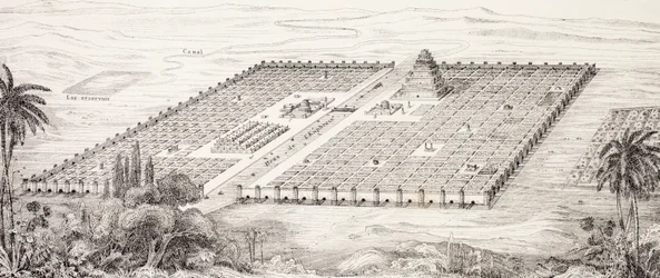 Plano de la ciudad de Babilonia, Mesopotamia, alrededor del siglo V a.C. según una descripción dada por Heródoto, de L
