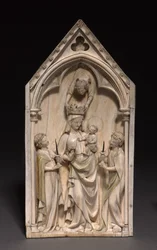 Placa: La Virgen y el Niño con ángeles, París, c.1320-1330