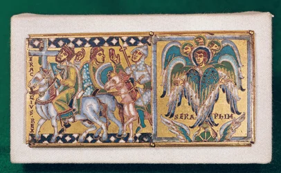 Placa que representa a Heraclio (c.575-641) y la Visión de Ezequiel, Escuela Mosana