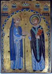Placa del altar mayor de la Abadía de Grandmont representando a San Esteban de Muret